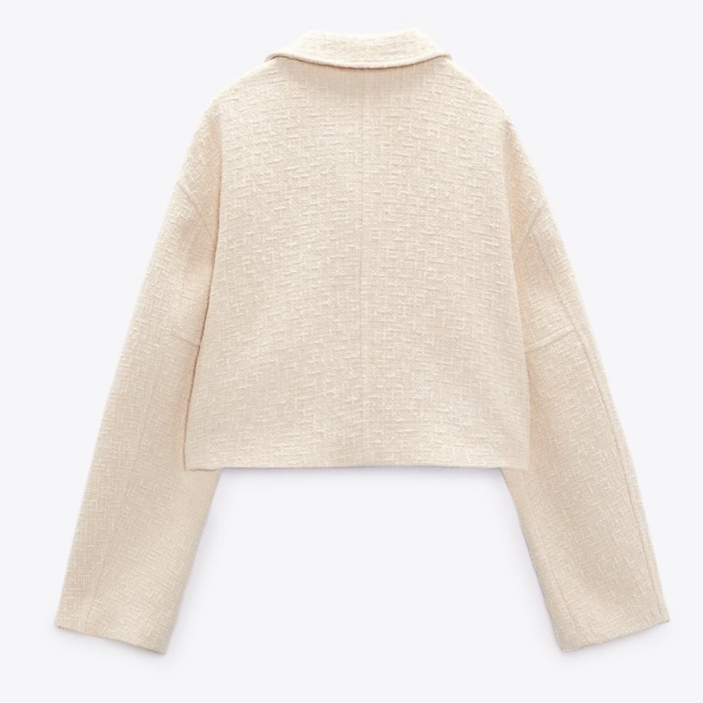 Zara Textured Weave Bomber Jacket NWT - Picture 12 of 14